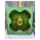 NOS Olive lazy Susan with metal base