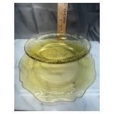 Yellow depression bowl and platter
