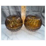 Pair of amber fairy lamps