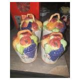 Small vintage fruit canisters