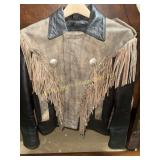 Leather fringe jacket