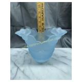 Blue satin glass bowl