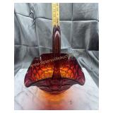 Amberina glass basket