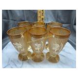 Set of 6 marigold carnival iris and herringbone