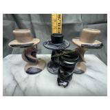 African hand carved soapstone candle holders and