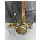 Brass swan and birds