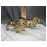 Pair of brass lions