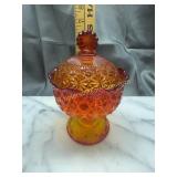 Daisy and button amberina candy stand