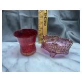 Red and pink art glass