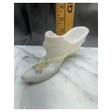 Fenton white satin hand painted shoe