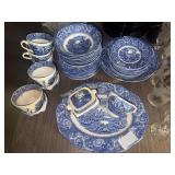 Canterbury River scene blue and white ironstone