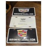 Bud Davis Cadillac car tags