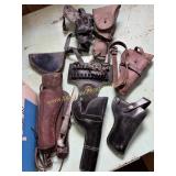 Collection of leather holsters