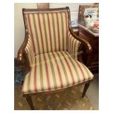 Empire style mahogany upholstered arm chair