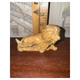 Hand carved soapstone lion