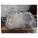 Leonard silver plate heavy footed serving tray