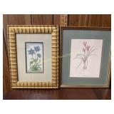 Framed floral art crocus is signed and numbered