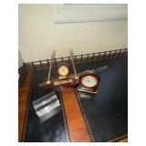 Desk clocks and pen stand