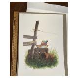 Signed and numbered WD Dendy bluebird print- does