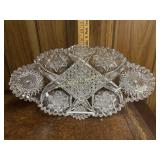 Oblong cut crystal bowl