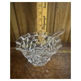 Fostoria mayonnaise bowl with glass ladle