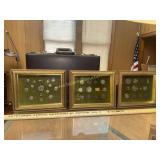 3 shadow box frames of reproduction historical
