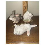 3 Boehm rabbit figurines