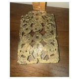 Vintage brass Chinese coin chinoiserie trivet