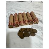 6 rolls of wheat pennies unsorted sold 6x the bid