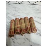 5 rolls of wheat pennies unsorted sold 5x the bid