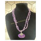 Premiere designs amethyst chip necklace and