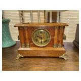 Antique oak mantle clock