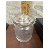 Etched jelly jar with sterling lid