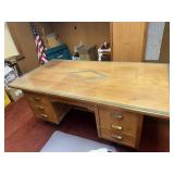 Antique Donte walnut executive desk with inlay