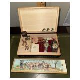 Vintage 7 dwarves pencil box, wooden box of
