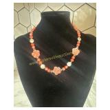 Artisan hand strung Glass bead and etched