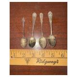 4 Sterling silver souvenir spoons
