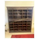 Antique post office mail sorter cubby cabinet