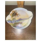 Hand painted noritake dish and chrysanthemum