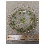 Vintage strawberry glass serving bowl