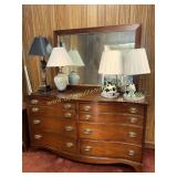 Mahogany Bassett bow front serpentine dresser and