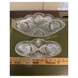 2 cut crystal oblong dishes