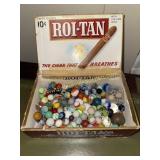 Cover box full of marbles