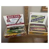 2 cigar boxes full of vintage pencils