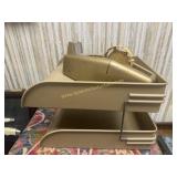 Vintage metal gold finish desk paper tray and