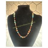 Artisan Glass and stone bead hand strung