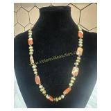 Artisan polished stone hand strung necklace-