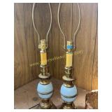 Pair of MCM brass lamps