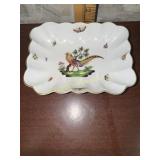 Herend Rothschild bird rectangular nut dish