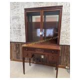 Mahogany glass front federal style display